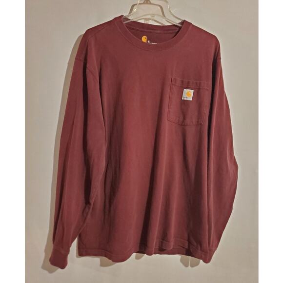 Carhartt Other - Carhartt Mens Port Long-Sleeve Original Fit Work T-Shirt Size M Pocket K126PRT